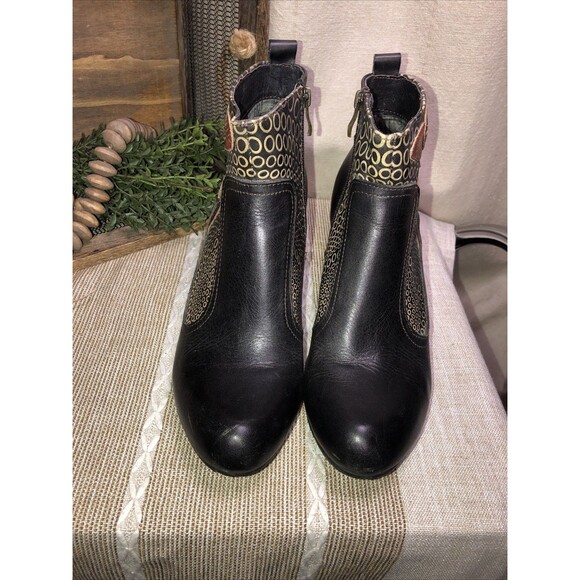 L'ARTISTE Spring Step Parfum Women’s Black Leather Ankle Boot Booties Size 10 - Picture 3 of 11